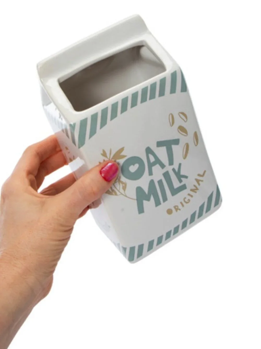 NWT Large Oat Milk Novelty Ceramic Vase Modern Home Decor